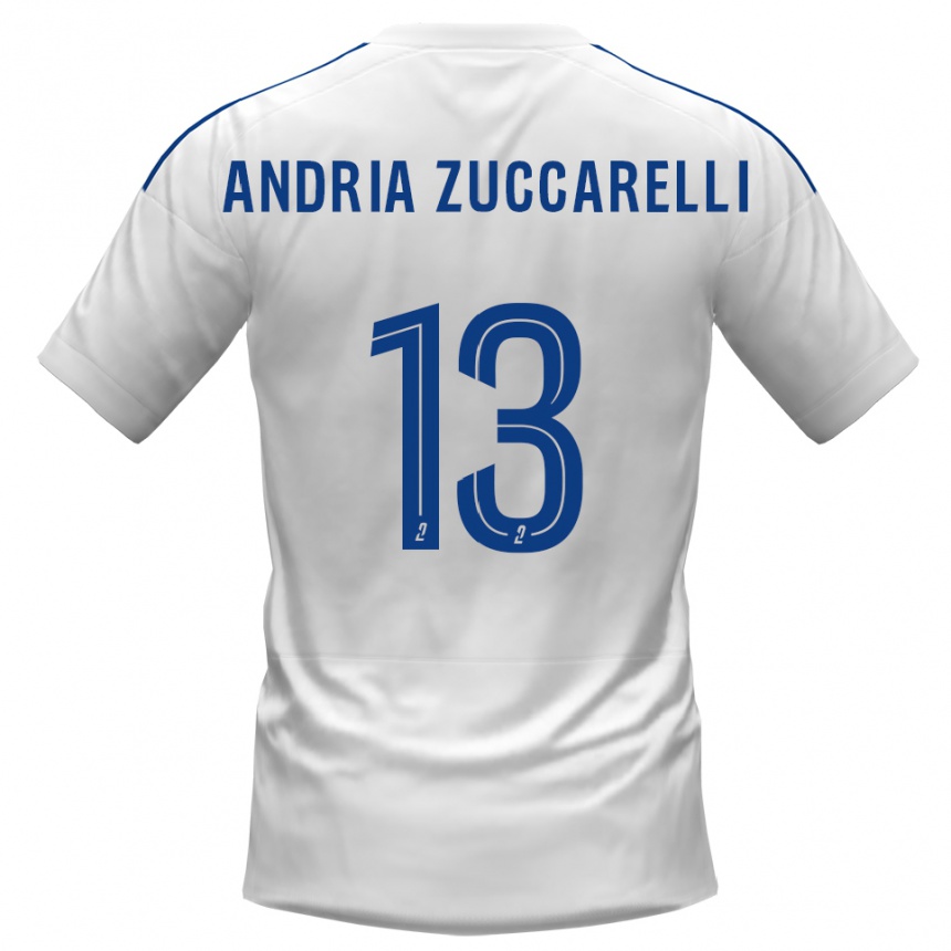 גברים כדורגל Carlu Andria Zuccarelli #13 לבן כחול הרחק ג'רזי 2025/26