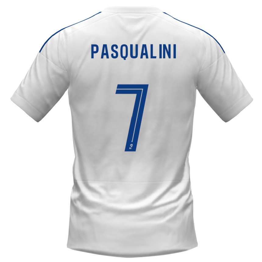 גברים כדורגל גורדון פסקוואליני #7 לבן כחול הרחק ג'רזי 2025/26
