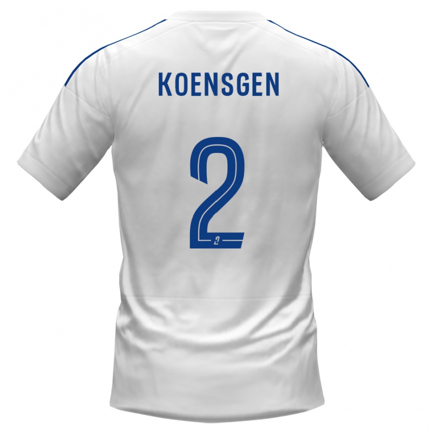 גברים כדורגל Félicien Koensgen #2 לבן כחול הרחק ג'רזי 2025/26