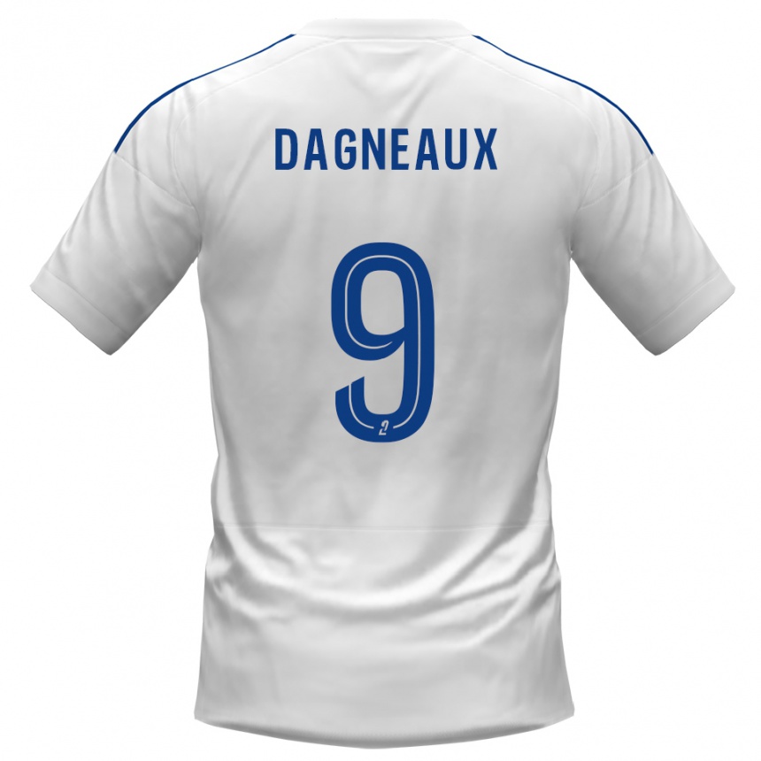 גברים כדורגל Charlie Dagneaux #9 לבן כחול הרחק ג'רזי 2025/26