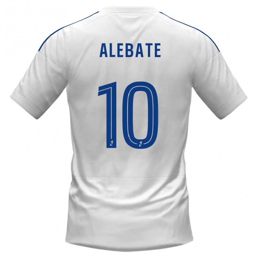 גברים כדורגל Nolhann Alebate #10 לבן כחול הרחק ג'רזי 2025/26