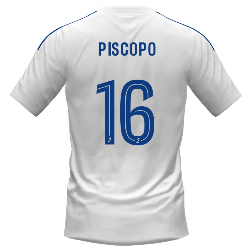 גברים כדורגל אנז׳ פיסקופו #16 לבן כחול הרחק ג'רזי 2025/26