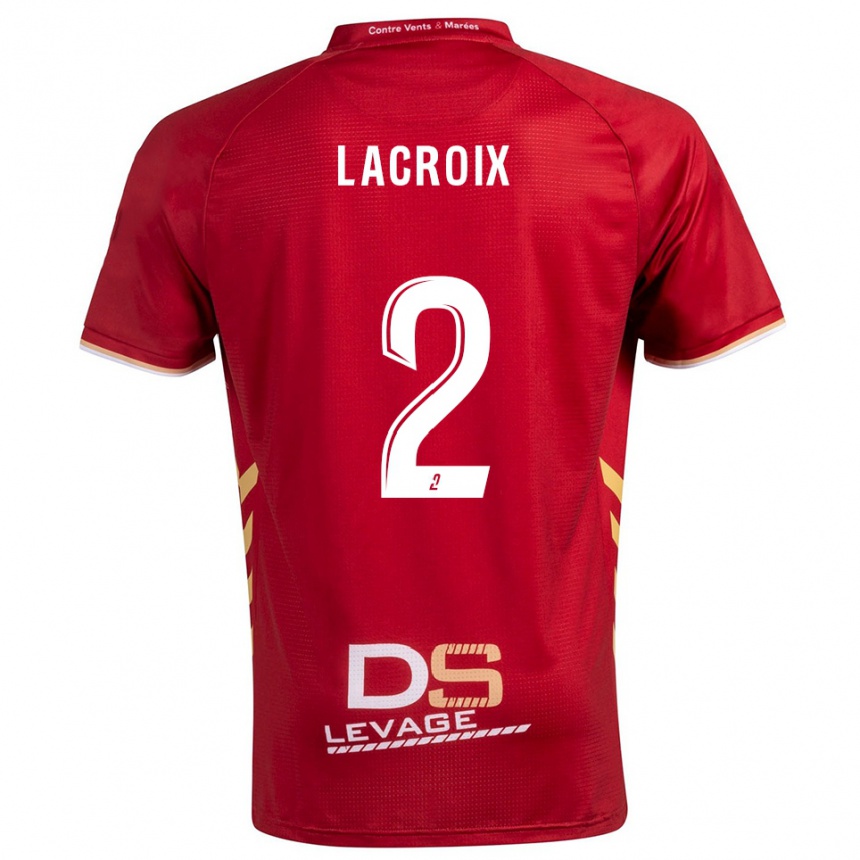 גברים כדורגל Loïs Lacroix #2 בורדו זהב הרחק ג'רזי 2025/26