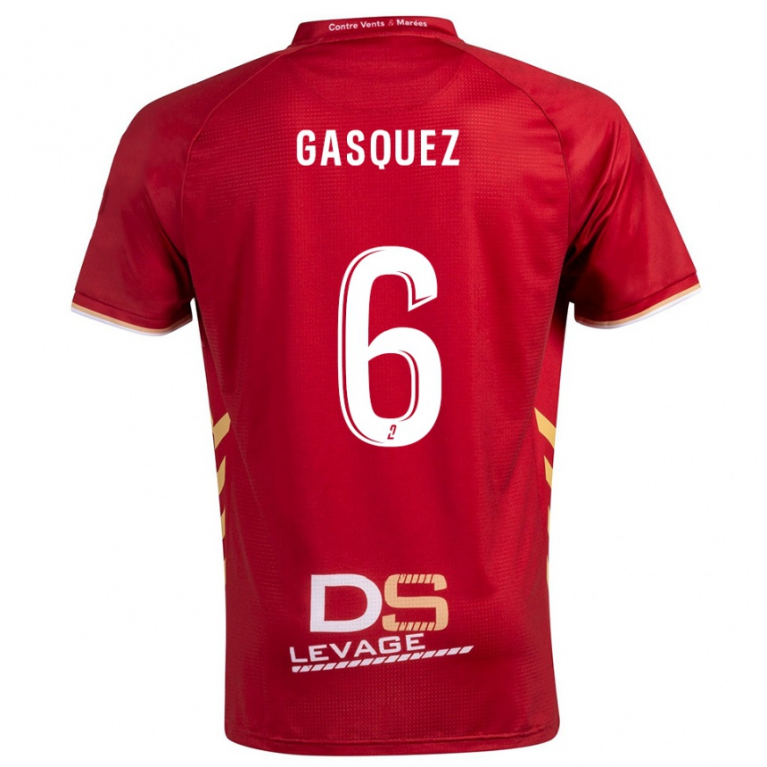 גברים כדורגל Isaac Gasquez #6 בורדו זהב הרחק ג'רזי 2025/26