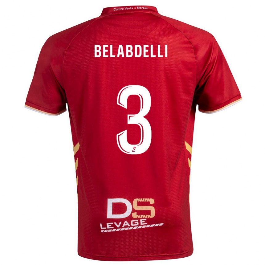 גברים כדורגל Firas Belabdelli #3 בורדו זהב הרחק ג'רזי 2025/26