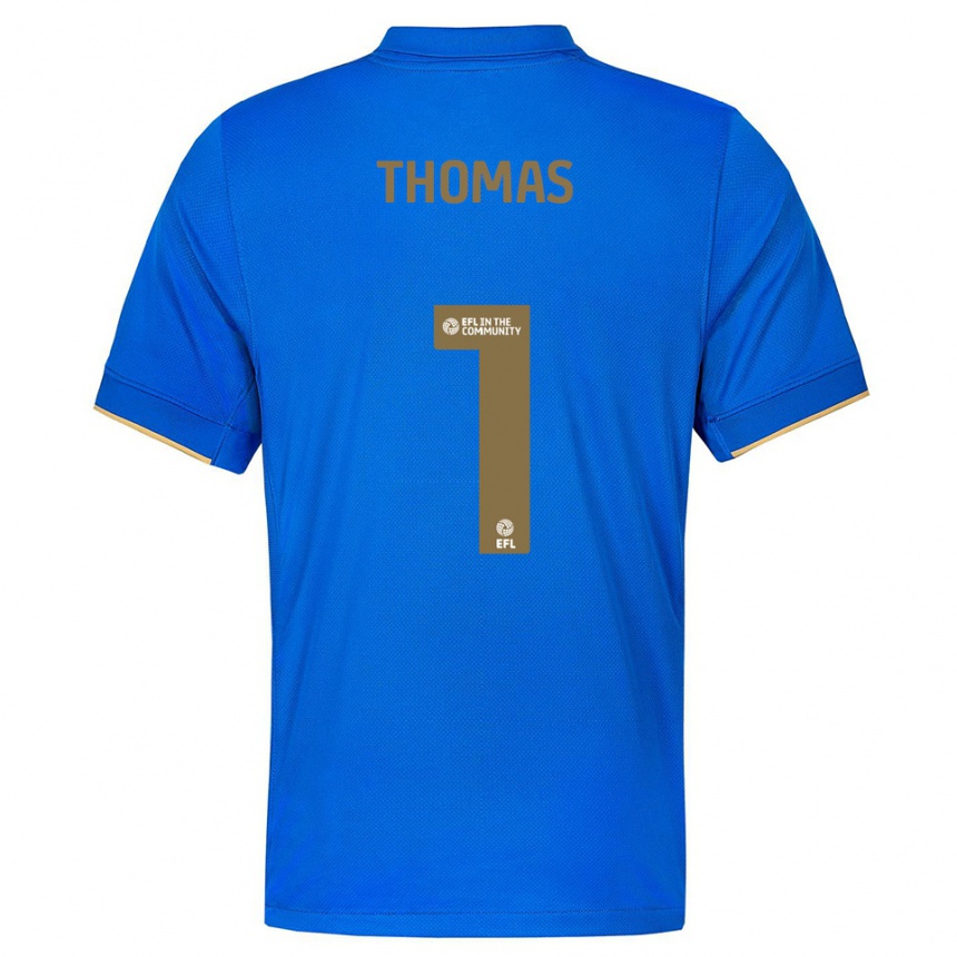 נשים כדורגל לוסי תומאס #1 כחול זהב ג'רזי ביתית 2025/26