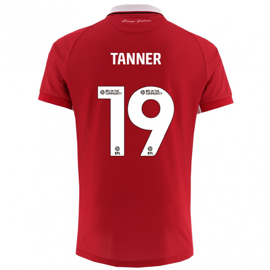 נשים כדורגל ג'ורג' טאנר #19 אדום לבן ג'רזי ביתית 2025/26