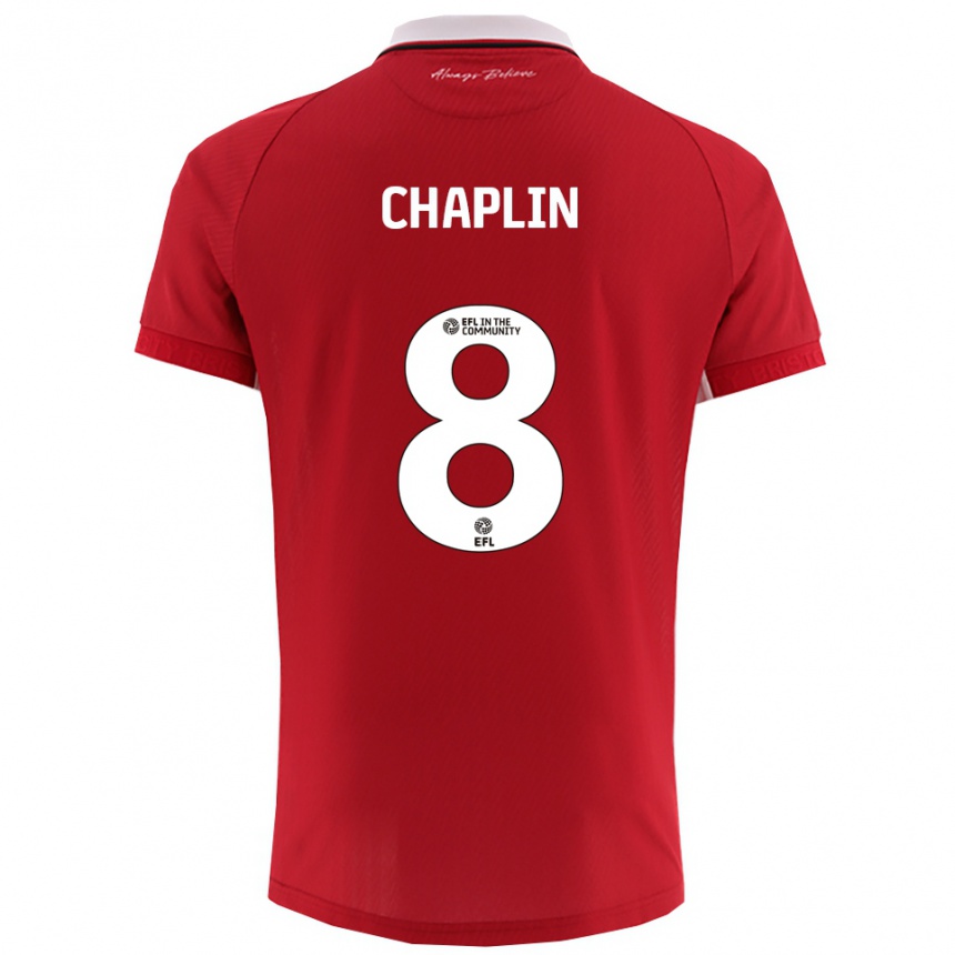 נשים כדורגל Tom Chaplin #8 אדום לבן ג'רזי ביתית 2025/26