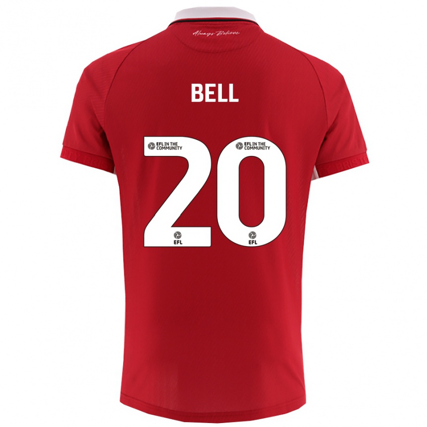 נשים כדורגל סם בל #20 אדום לבן ג'רזי ביתית 2025/26