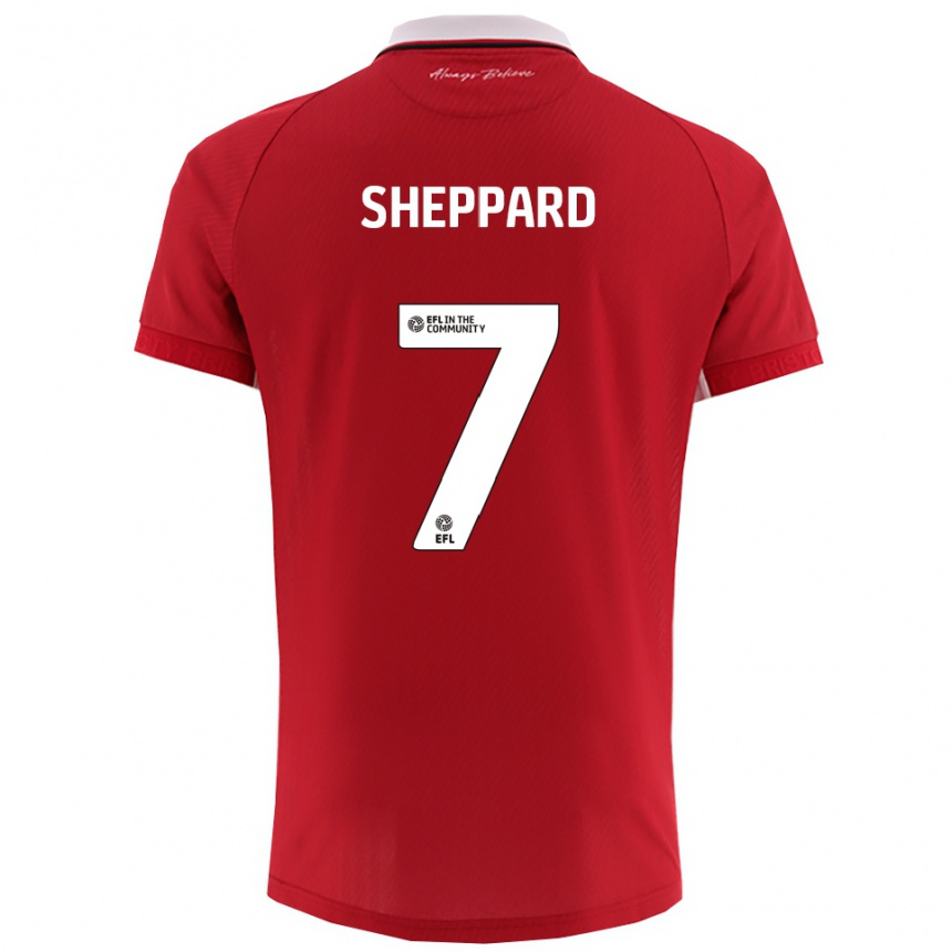 נשים כדורגל רואבין שפרד #7 אדום לבן ג'רזי ביתית 2025/26