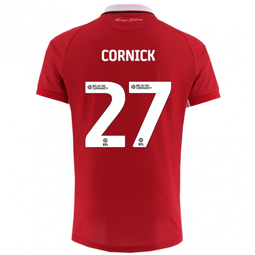 נשים כדורגל הארי קורניק #27 אדום לבן ג'רזי ביתית 2025/26