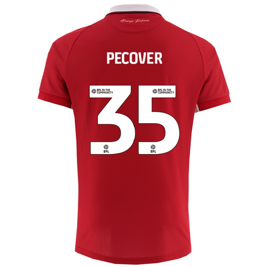 נשים כדורגל ליאו פקובר #35 אדום לבן ג'רזי ביתית 2025/26