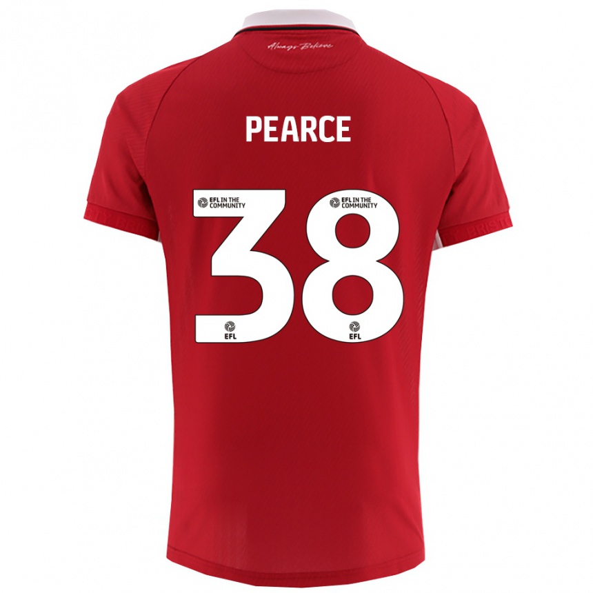 נשים כדורגל מנון פירס #38 אדום לבן ג'רזי ביתית 2025/26