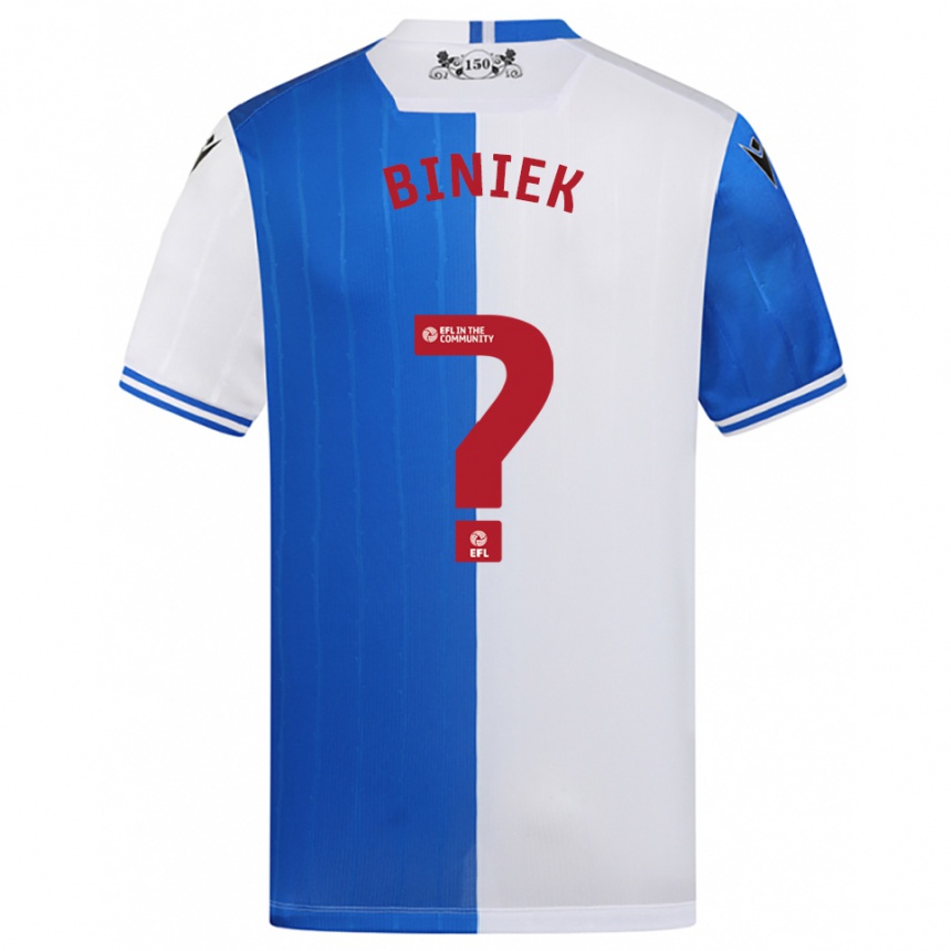 נשים כדורגל Dominik Biniek #0 כחול לבן ג'רזי ביתית 2025/26