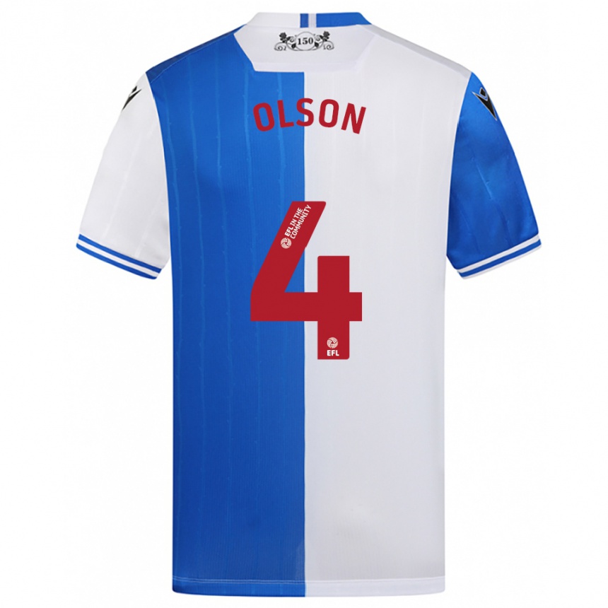 נשים כדורגל Charlie Olson #4 כחול לבן ג'רזי ביתית 2025/26