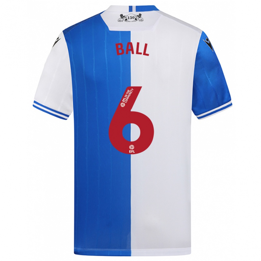 נשים כדורגל Levi Ball #6 כחול לבן ג'רזי ביתית 2025/26