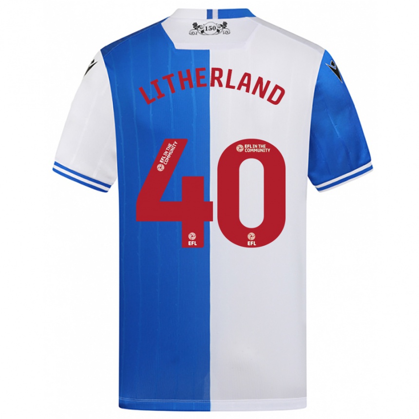 נשים כדורגל Matty Litherland #40 כחול לבן ג'רזי ביתית 2025/26