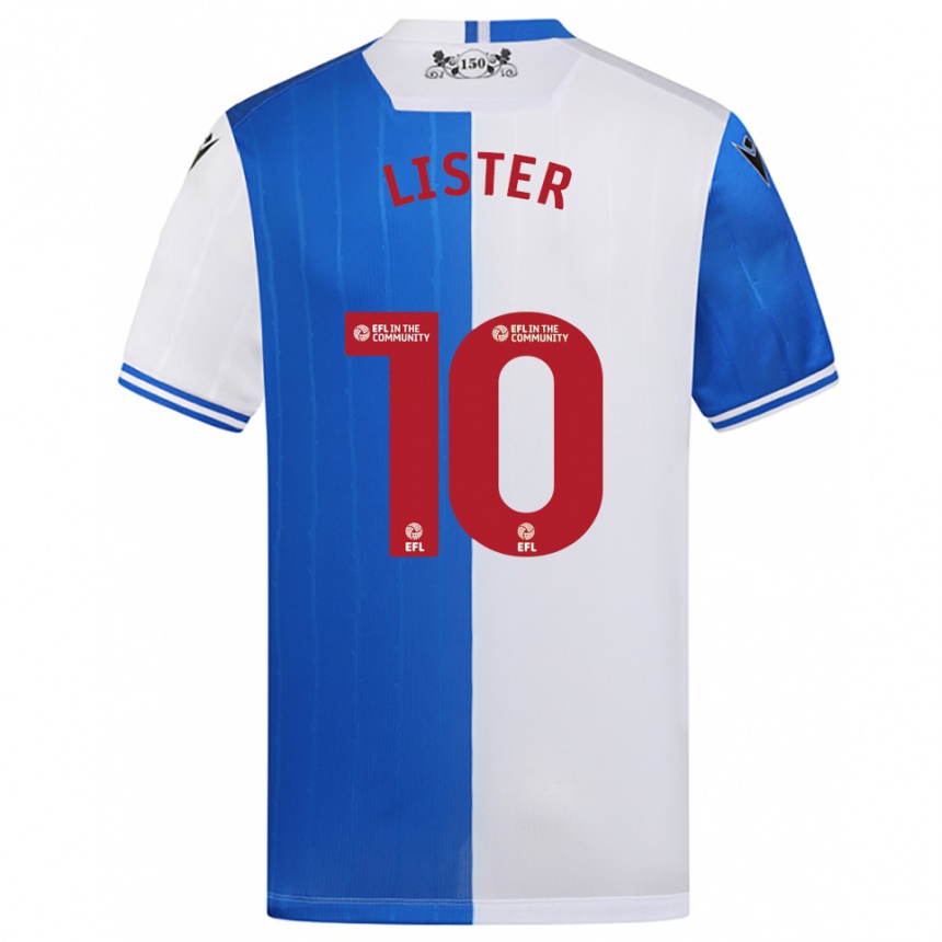 נשים כדורגל Harry Lister #10 כחול לבן ג'רזי ביתית 2025/26