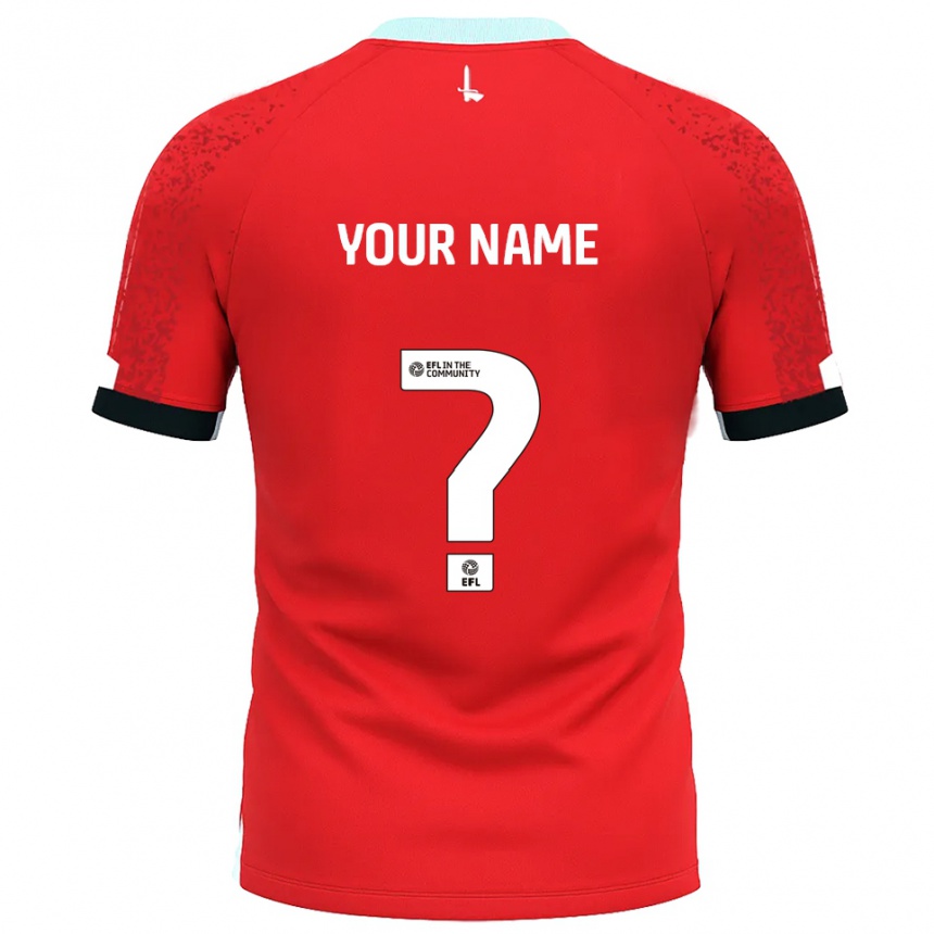 נשים כדורגל השם שלך #0 אדום לבן ג'רזי ביתית 2025/26