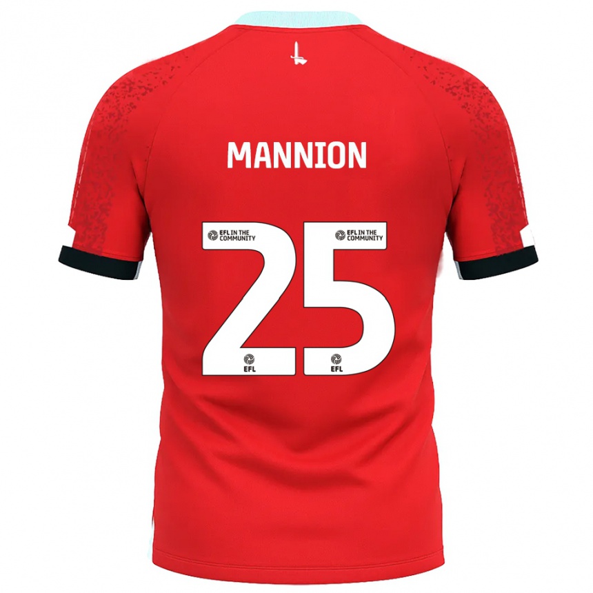 נשים כדורגל Will Mannion #25 אדום לבן ג'רזי ביתית 2025/26