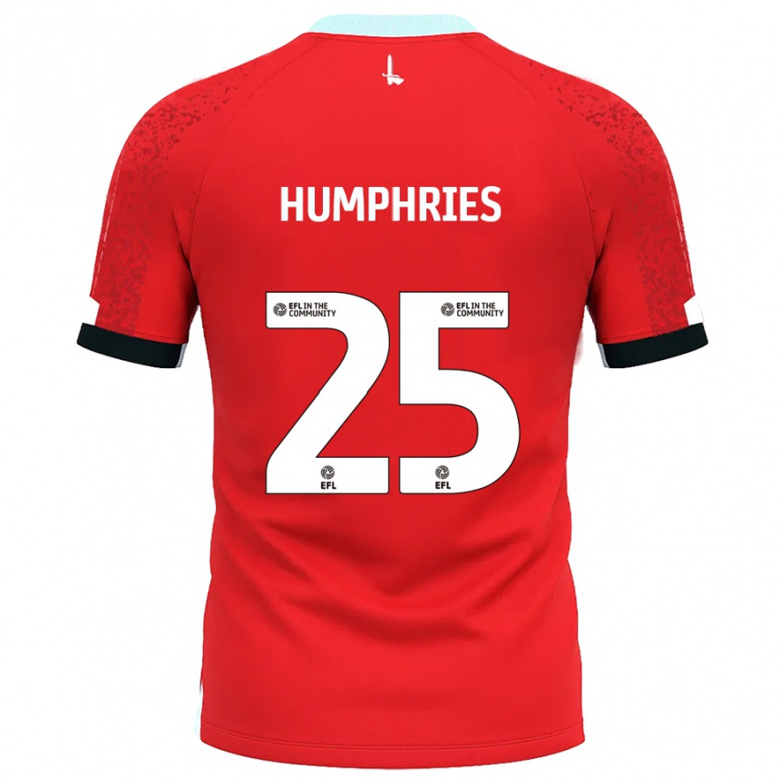 נשים כדורגל Greta Humphries #25 אדום לבן ג'רזי ביתית 2025/26