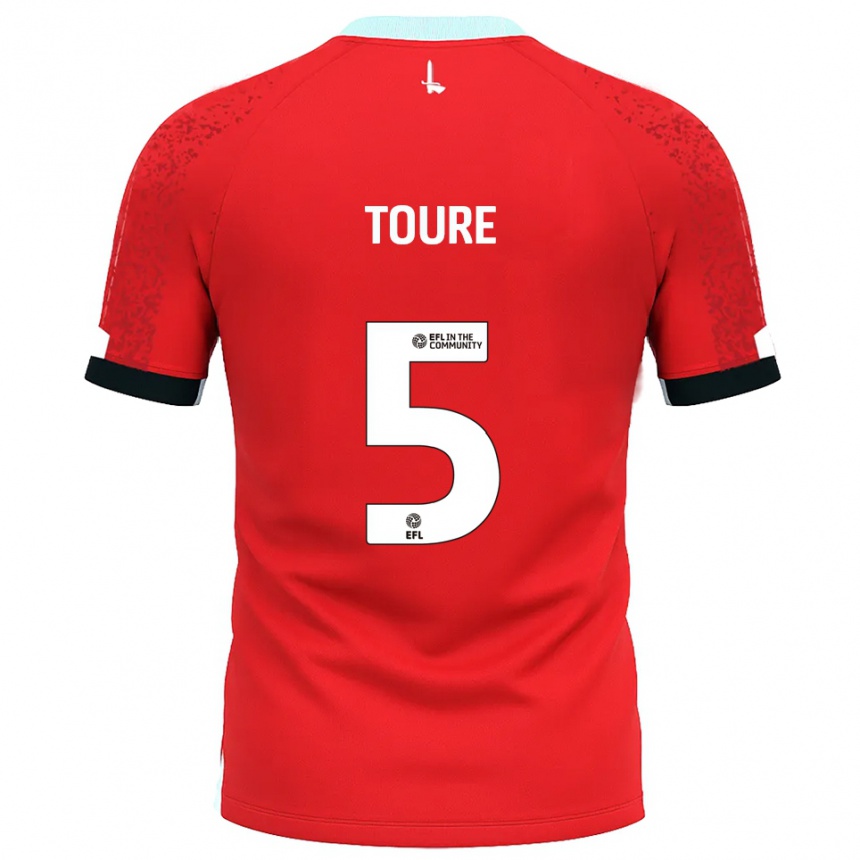 נשים כדורגל Seydil Toure #5 אדום לבן ג'רזי ביתית 2025/26