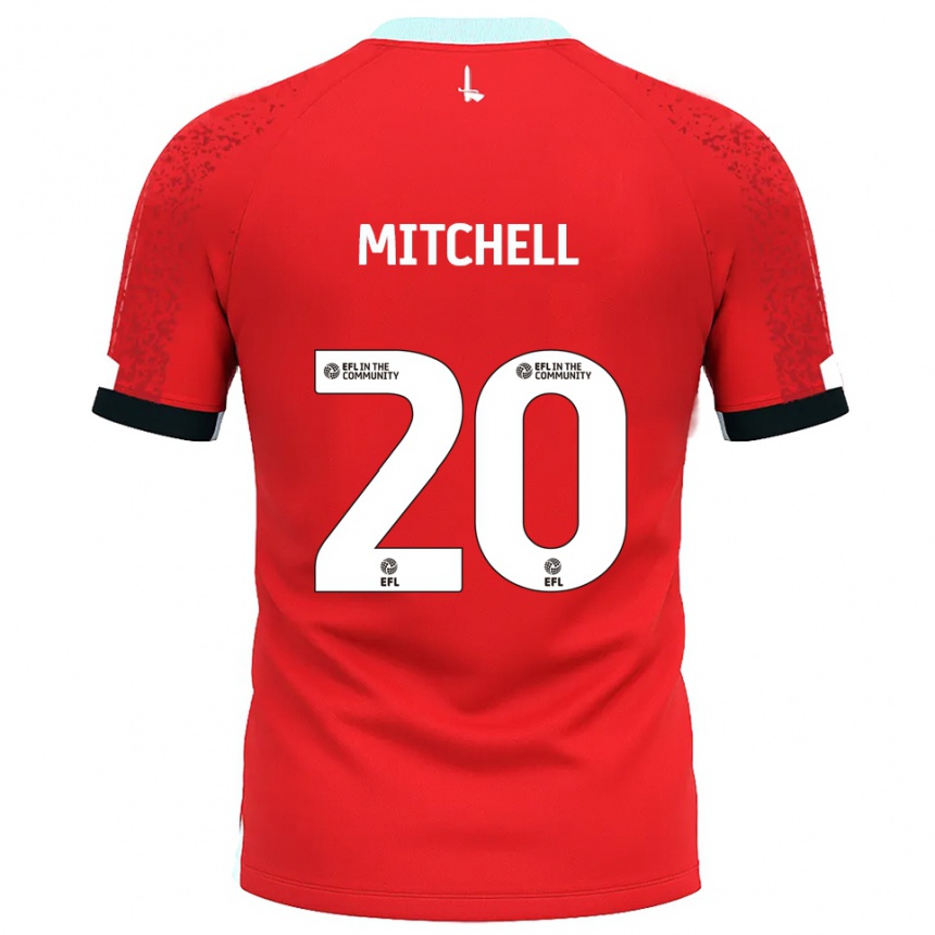 נשים כדורגל זאק מיטשל #20 אדום לבן ג'רזי ביתית 2025/26