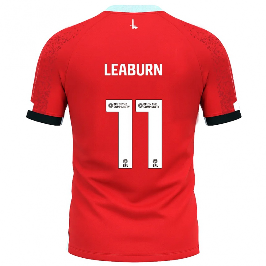 נשים כדורגל Miles Leaburn #11 אדום לבן ג'רזי ביתית 2025/26
