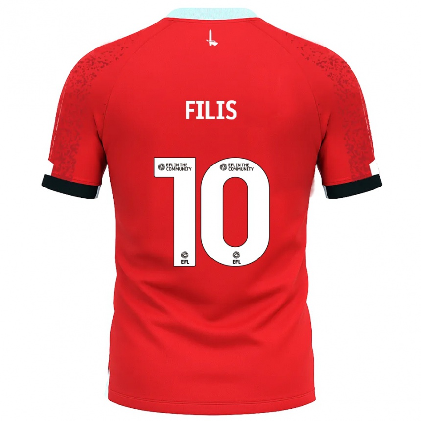 נשים כדורגל מליסה פיליס #10 אדום לבן ג'רזי ביתית 2025/26