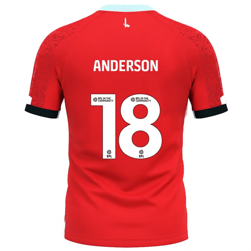 נשים כדורגל קארוי אנדרסון #18 אדום לבן ג'רזי ביתית 2025/26