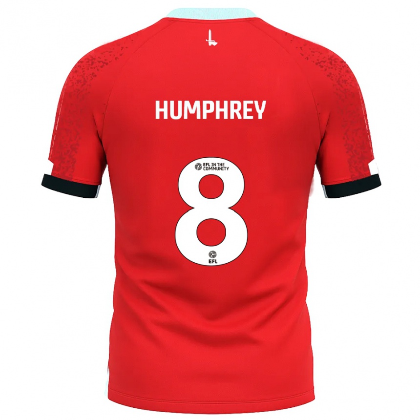 נשים כדורגל קרלה האמפרי #8 אדום לבן ג'רזי ביתית 2025/26