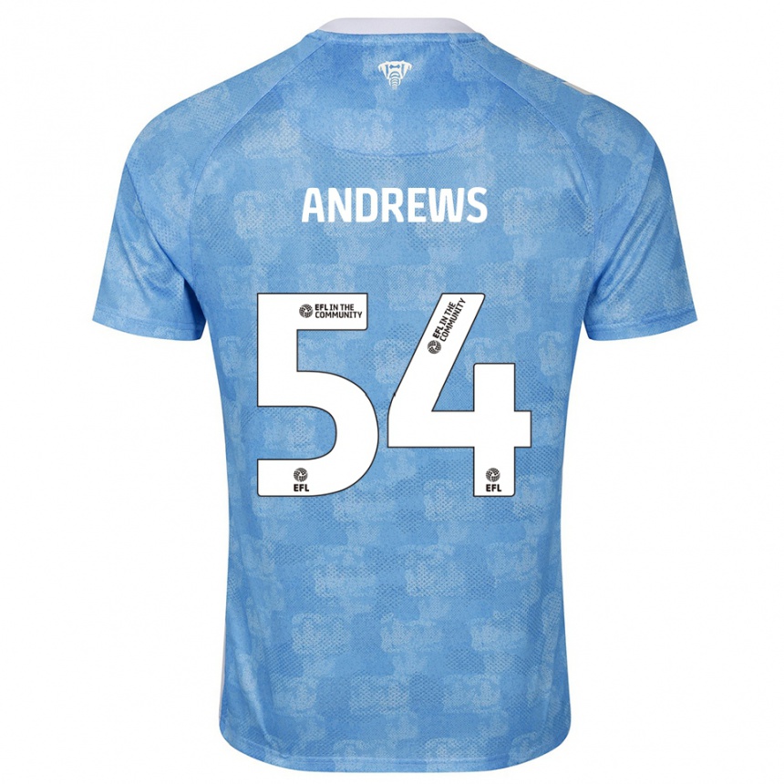 נשים כדורגל קאי אנדרוס #54 תכלת לבן ג'רזי ביתית 2025/26 נשים כדורגל קאי אנדרוס #54 תכלת לבן ג'רזי ביתית 2025/26
