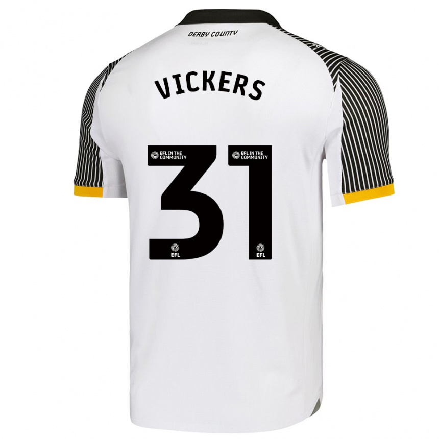 נשים כדורגל ג'וש ויקרס #31 לבן שחור ג'רזי ביתית 2025/26