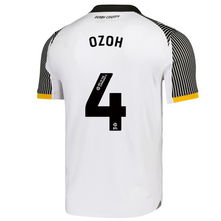 נשים כדורגל דוד אוזו #4 לבן שחור ג'רזי ביתית 2025/26