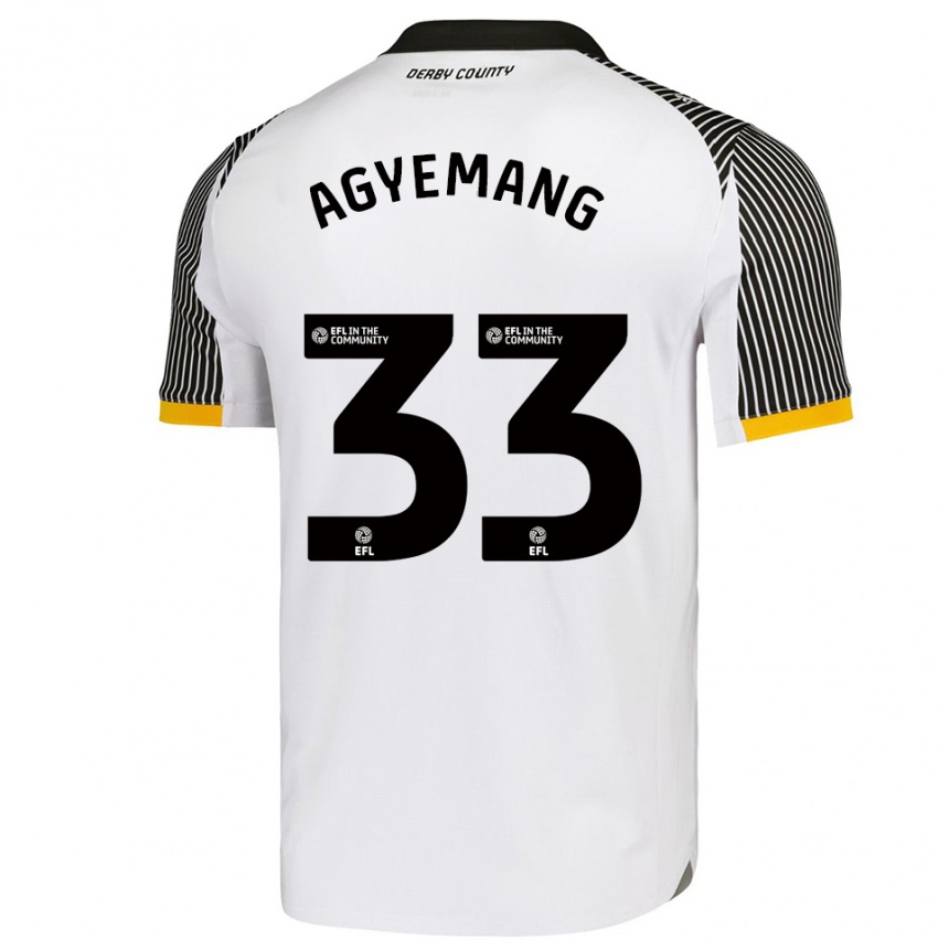 נשים כדורגל פטריק אגיימאנג #33 לבן שחור ג'רזי ביתית 2025/26