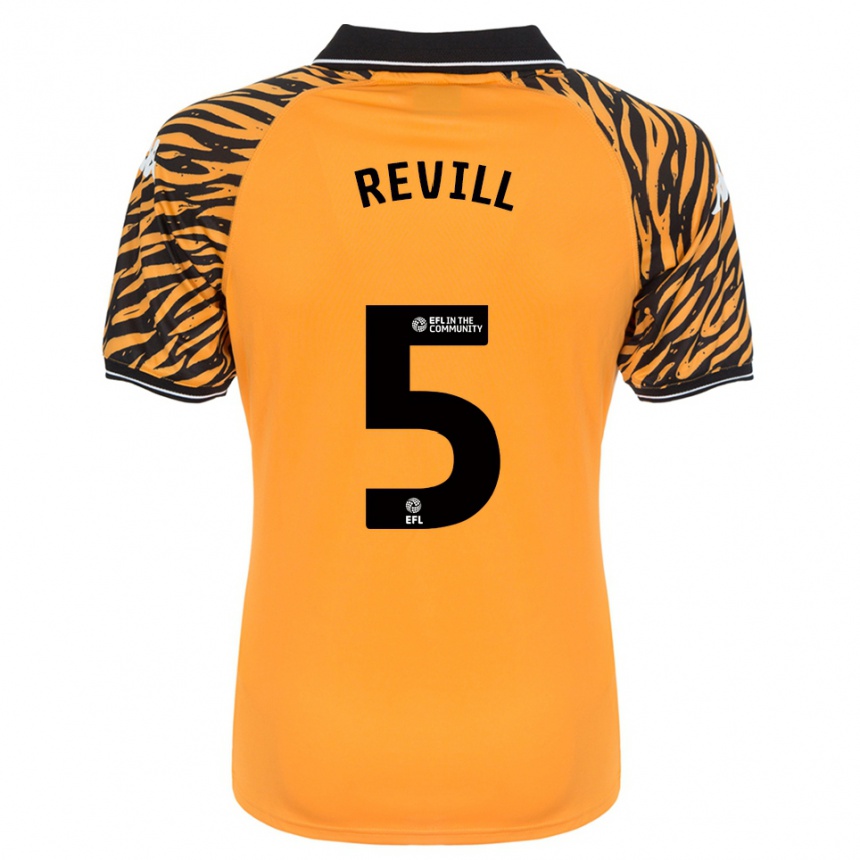 נשים כדורגל Harry Revill #5 כתום שחור ג'רזי ביתית 2025/26