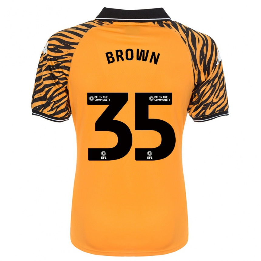 נשים כדורגל פארל בראון #35 כתום שחור ג'רזי ביתית 2025/26
