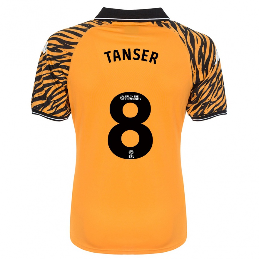 נשים כדורגל Ellie Tanser #8 כתום שחור ג'רזי ביתית 2025/26