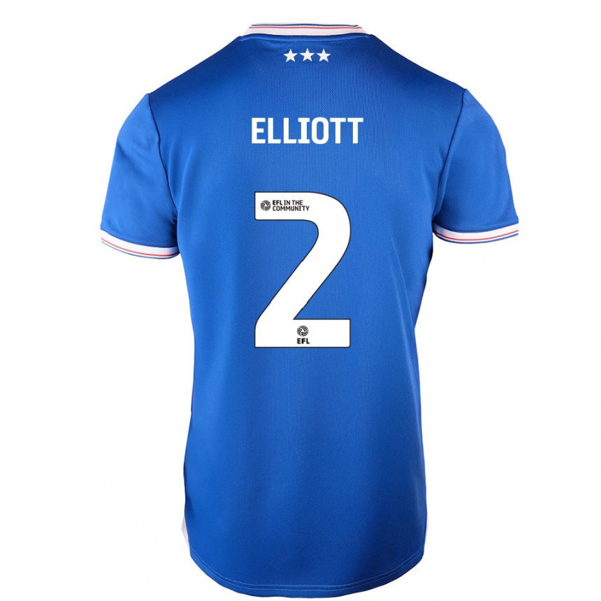 נשים כדורגל Leon Elliott #2 כחול לבן ג'רזי ביתית 2025/26