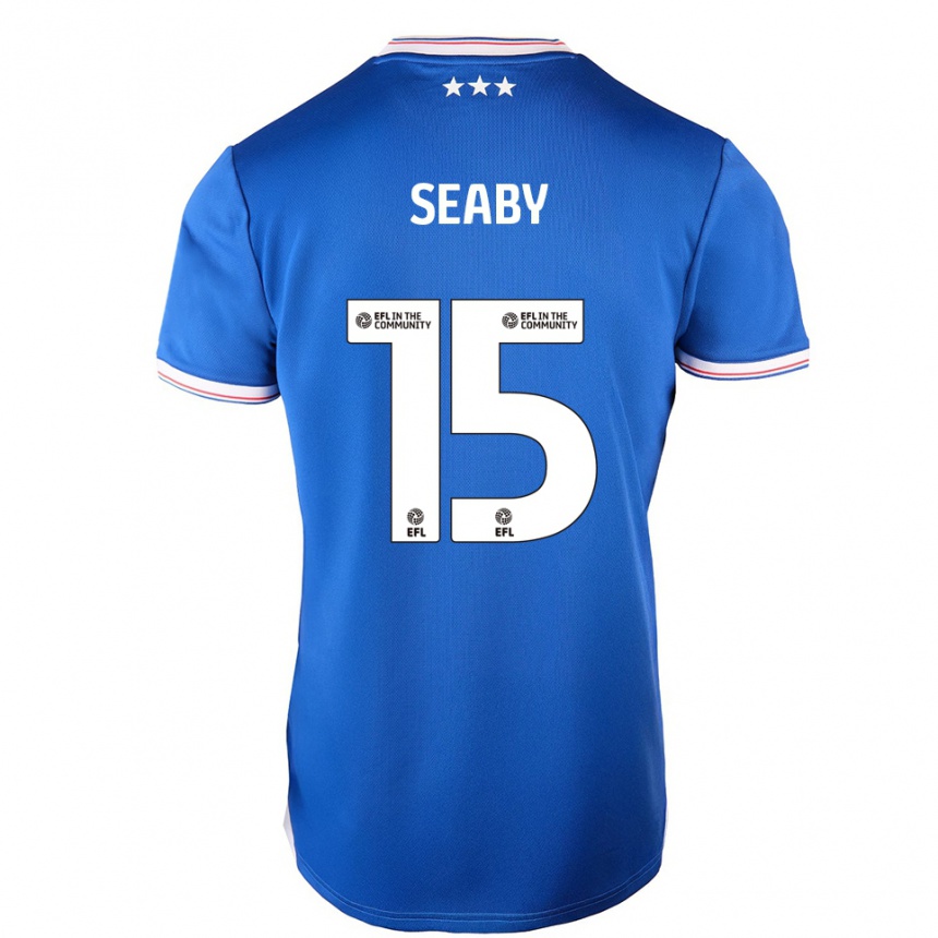 נשים כדורגל Ruby Seaby #15 כחול לבן ג'רזי ביתית 2025/26