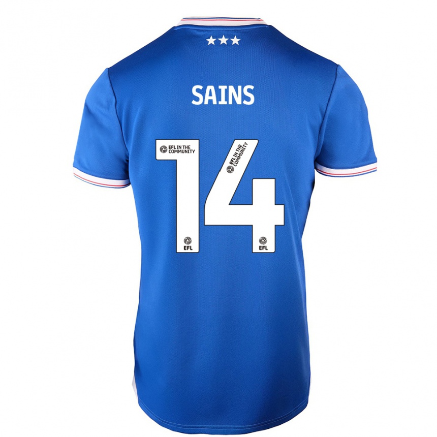 נשים כדורגל בובי סאינס #14 כחול לבן ג'רזי ביתית 2025/26