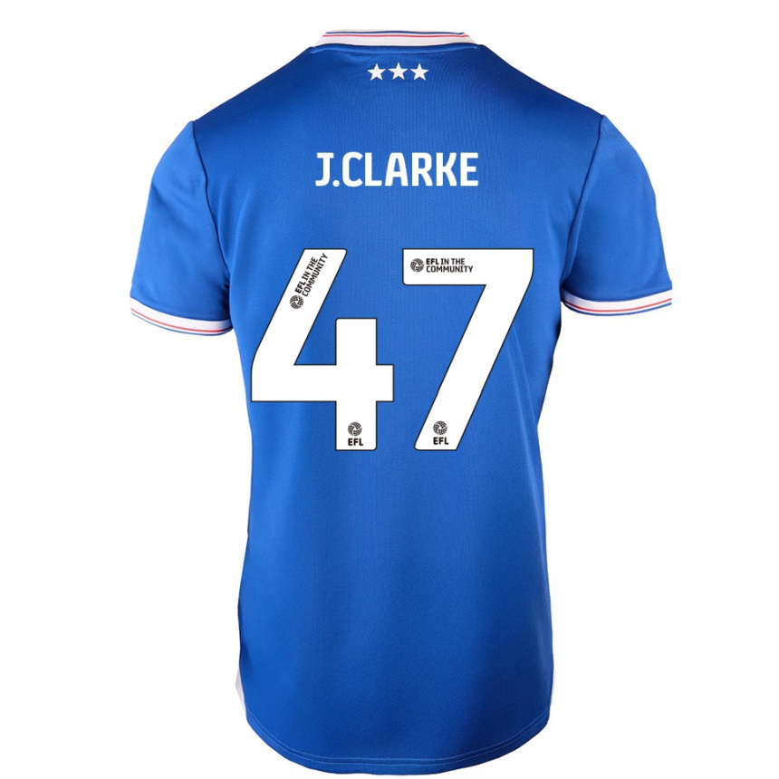 נשים כדורגל ג'ק קלארק #47 כחול לבן ג'רזי ביתית 2025/26