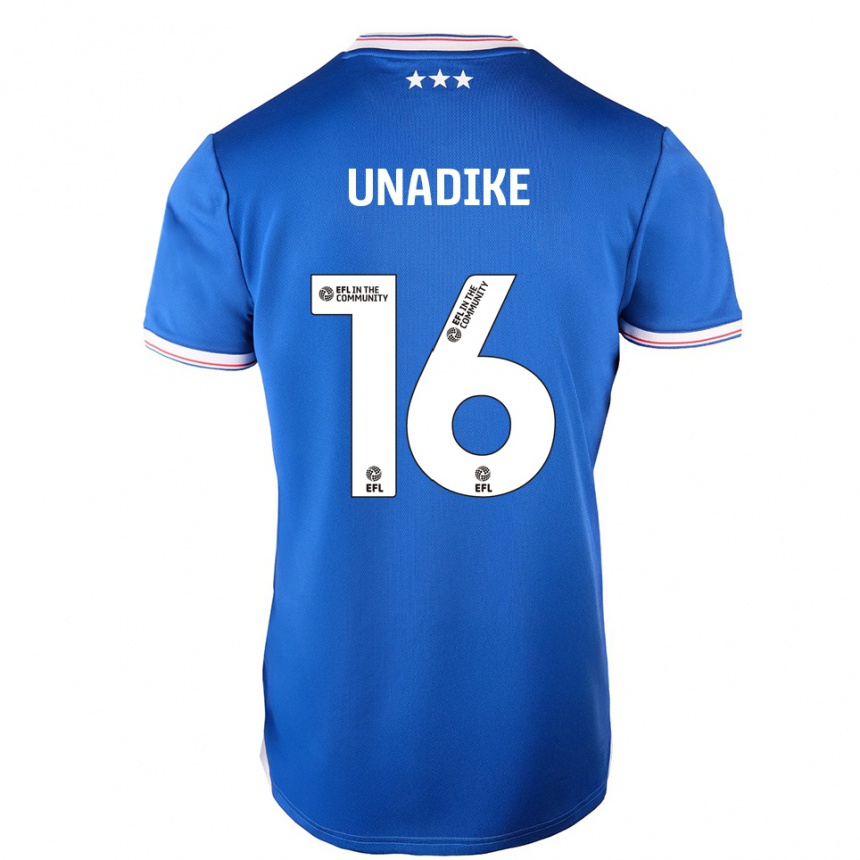 נשים כדורגל Will Unadike #16 כחול לבן ג'רזי ביתית 2025/26