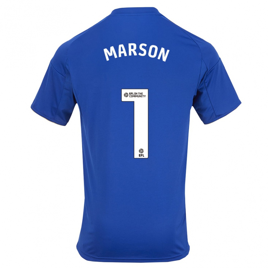 נשים כדורגל Freddie Marson #1 כחול זהב ג'רזי ביתית 2025/26