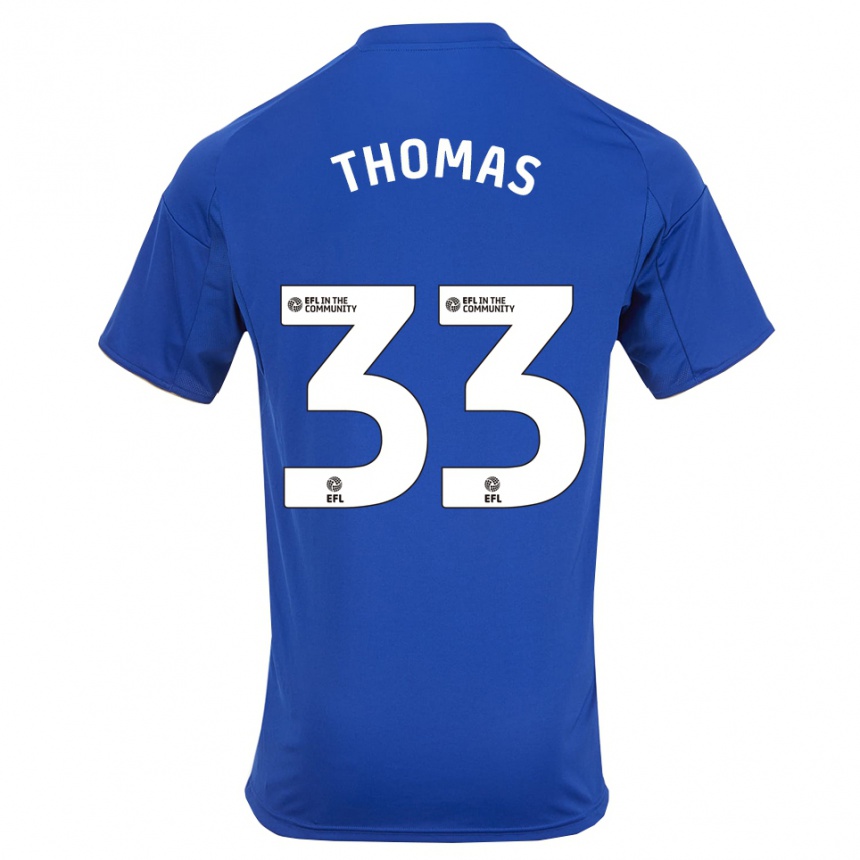 נשים כדורגל לוק תומאס #33 כחול זהב ג'רזי ביתית 2025/26