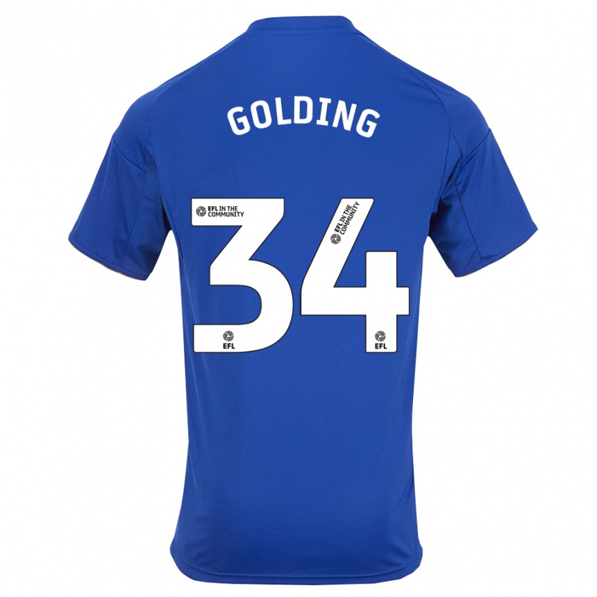 נשים כדורגל מייקל גולדינג #34 כחול זהב ג'רזי ביתית 2025/26
