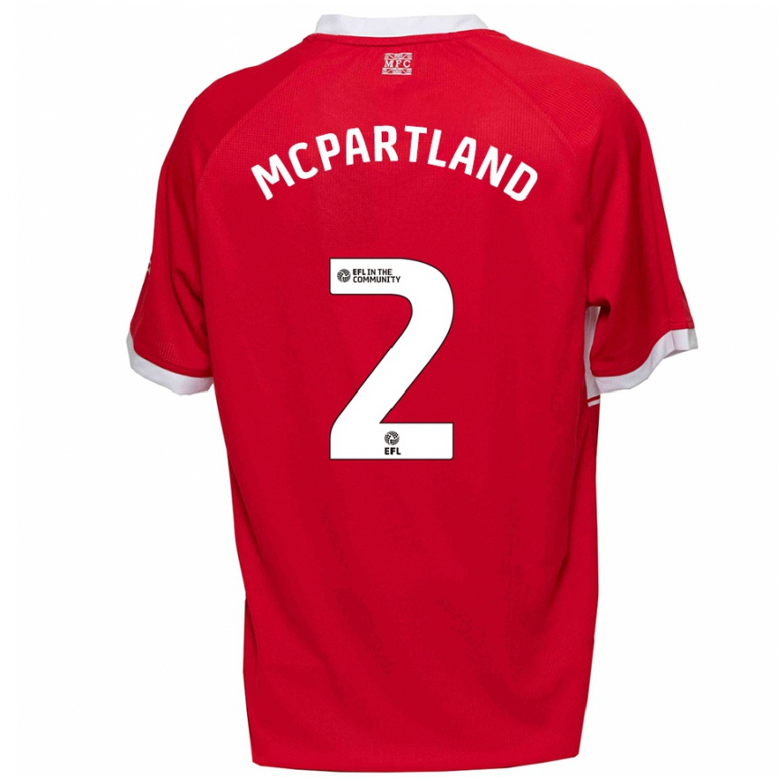 נשים כדורגל וויל מקפרטלנד #2 אדום לבן ג'רזי ביתית 2025/26