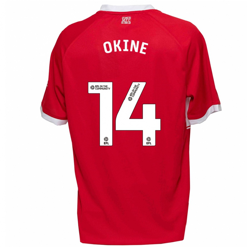 נשים כדורגל William Okine #14 אדום לבן ג'רזי ביתית 2025/26