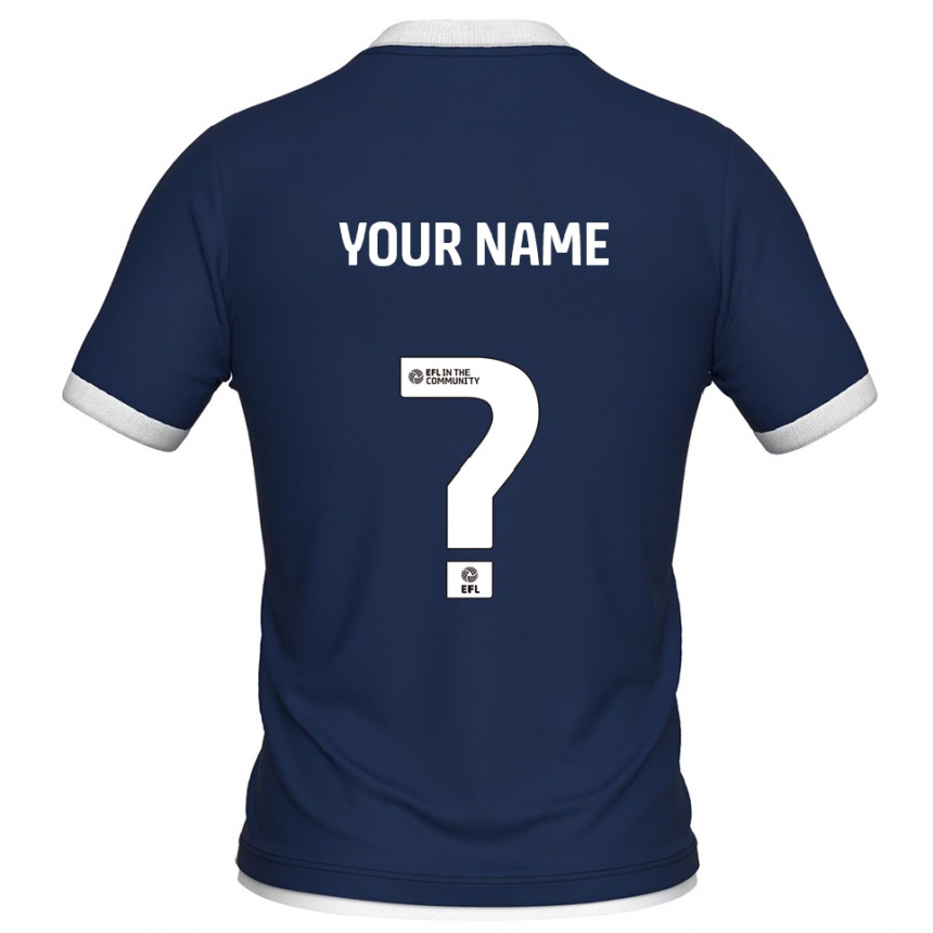נשים כדורגל השם שלך #0 כחול נייבי לבן ג'רזי ביתית 2025/26