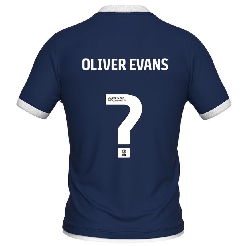נשים כדורגל Oliver Evans #0 כחול נייבי לבן ג'רזי ביתית 2025/26